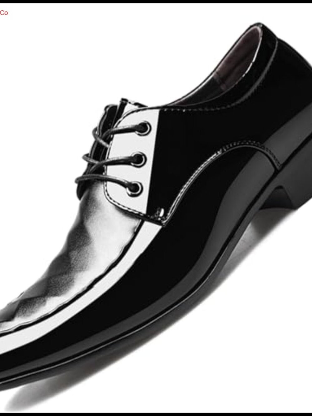 Patent Leather Oxford Dress Shoes Plaid Formal Business Lace Up